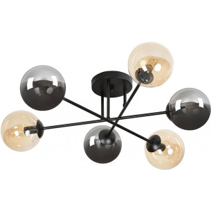 Brendi VIB graphite&amp;honey glass balls semi flush ceiling light Emibig