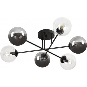 Brendi VIB graphite&amp;transparent glass balls semi flush ceiling light Emibig