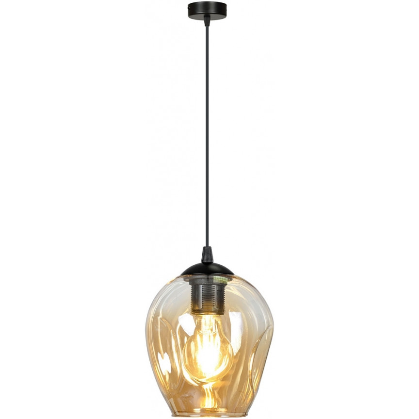 Istar 14 black&amp;honey glass pendant lamp Emibig