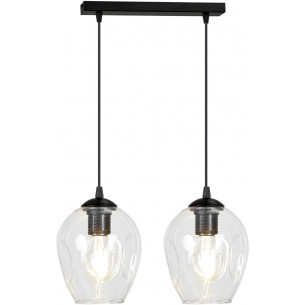 Istar II black&amp;transparent double glass pendant lamp Emibig