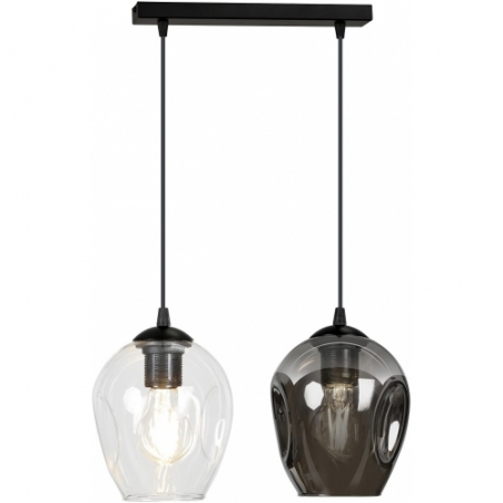 Istar II clear&amp;graphite double glass pendant lamp Emibig