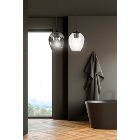 Istar II clear&amp;graphite double glass pendant lamp Emibig