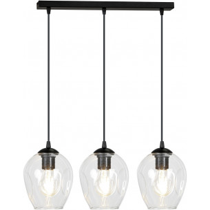 Istar III black&amp;transparent triple glass pendant lamp Emibig