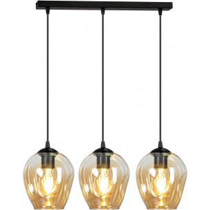 Istar III black&amp;honey triple glass pendant lamp Emibig