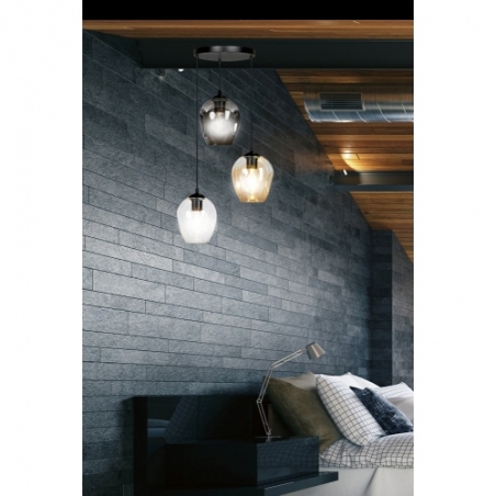 Istar III premium black&amp;multicolour glass pendant lamp Emibig