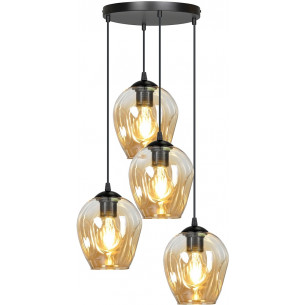 Istar IV premium black&amp;honey glass pendant lamp Emibig