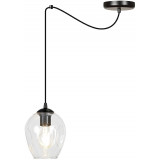 Stylowa Lampa wisząca szklana "pająk" Level 14 czarno-przezroczysta Emibig salonu i kuchni