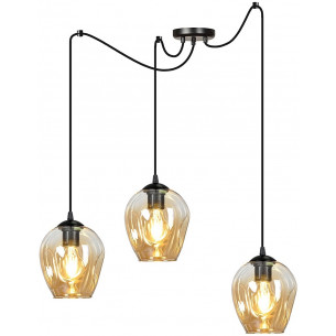 Level III black&amp;honey triple glass "spider" pendant lamp Emibig