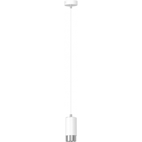 Stylowa Lampa wisząca punktowa Fumiko 8 biało-chromowana Emibig do salonu, kuchni i sypialni