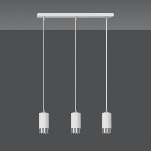 Fumiko III white&amp;chrome triple points pendant lamp Emibig 2
