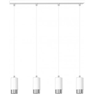 Fumiko IV white&amp;chrome 4 points tubes pendant lamp Emibig