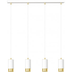 Fumiko IV white&amp;gold 4 points tubes pendant lamp Emibig