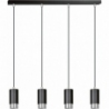 Fumiko IV black&amp;chrome 4 points tubes pendant lamp Emibig