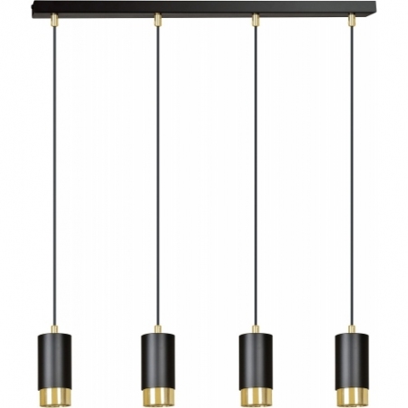Fumiko IV black&amp;gold 4 points tubes pendant lamp Emibig