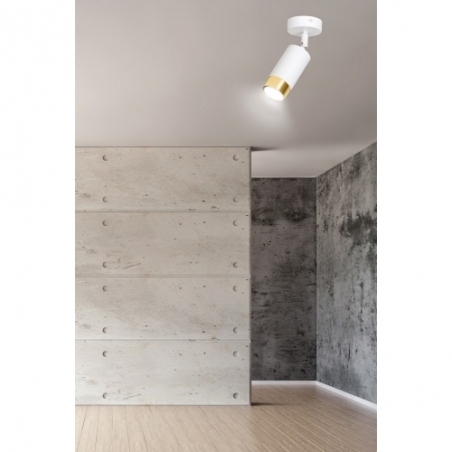 Hiro white&amp;gold modern ceiling spotlight Emibig