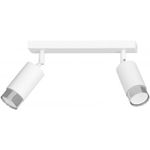 Hiro II white&amp;chrome double ceiling spotlight Emibig