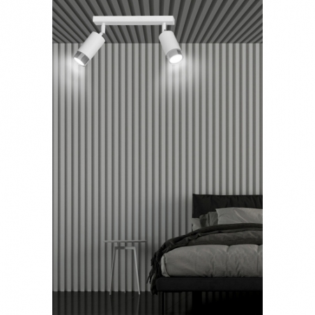 Hiro II white&amp;chrome double ceiling spotlight Emibig