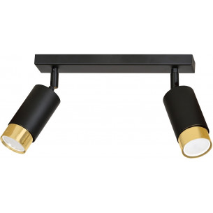 Hiro II black&amp;gold double ceiling spotlight Emibig