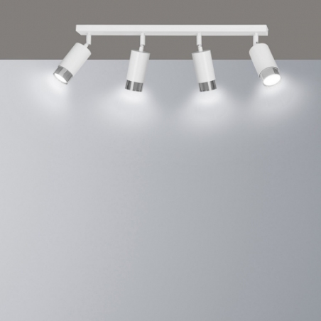 Hiro IV white&amp;chrome 4 points ceiling spotlight Emibig