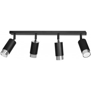 Hiro IV black&amp;chrome 4 points ceiling spotlight Emibig