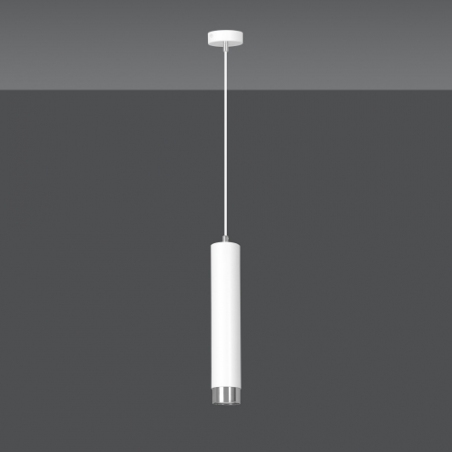 Kibo 8 white&amp;chrome tube pendant lamp Emibig
