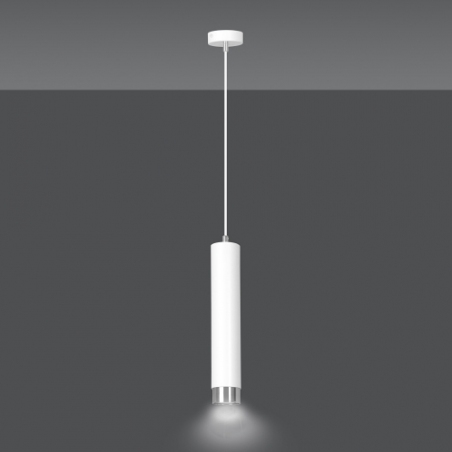 Kibo 8 white&amp;chrome tube pendant lamp Emibig