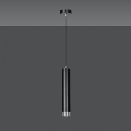Kibo 8 black&amp;chrome tube pendant lamp Emibig