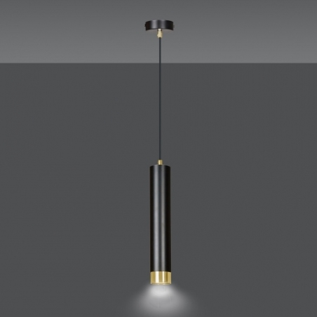 Kibo 8 black&amp;gold tube pendant lamp Emibig