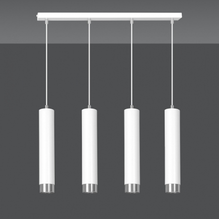 Kibo IV white&amp;chrome tubes pendant lamp Emibig