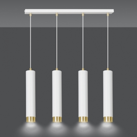 Kibo IV white&amp;gold tubes pendant lamp Emibig