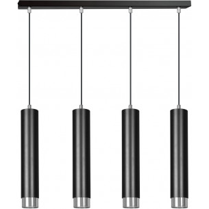 Kibo IV black&amp;chrome tubes pendant lamp Emibig