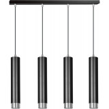 Elegancka Lampa wiszące tuby Kibo IV czarno-chromowana Emibig nad stół