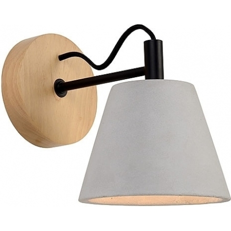 Possio 15 grey concrete wall lamp with wood Lucide