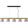 Possio grey concrete pendant lamp with wood Lucide