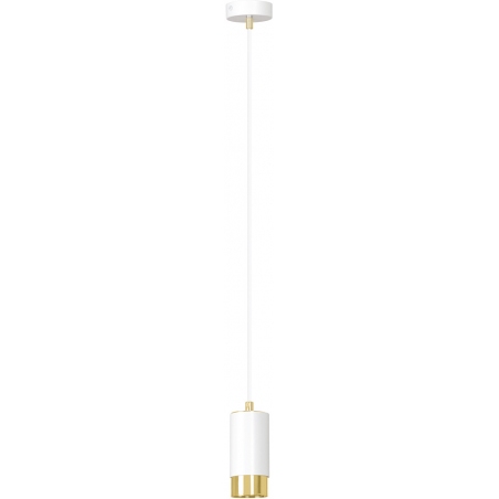 Stylowa Lampa wisząca punktowa Fumiko 8 biało-złota Emibig do salonu, kuchni i sypialni