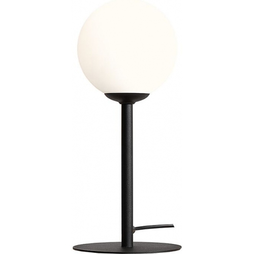 Stylowa Lampa stołowa szklana kula Pinne Black biało-czarna Aldex salonu i sypialni
