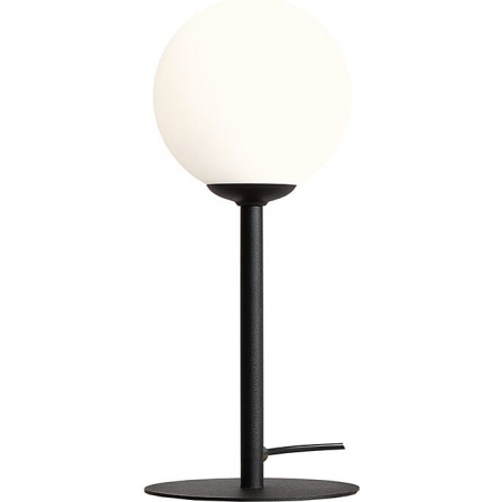 Stylowa Lampa stołowa szklana kula Pinne Black biało-czarna Aldex salonu i sypialni