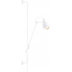 Dron white scandinavian wall lamp with adjustable arm Aldex