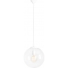 Stylowa Lampa wisząca szklana kula Globus White 30 przezroczysta Aldex salonu i kuchni