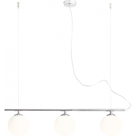 Beryl Glass III white&amp;chrome glass balls linear pendant lamp Aldex