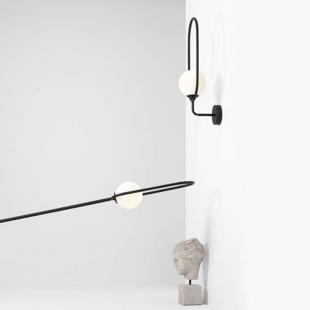 Riva Black white&amp;black glass ball designer wall lamp Aldex