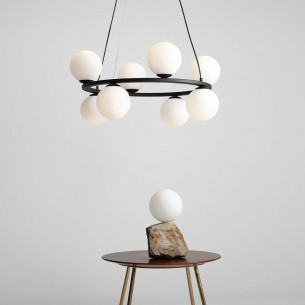 Krone Black VIII 68 white&black glass balls pendant lamp Aldex