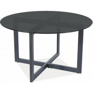 Almeria 80 smoke&amp;black round glass coffee table Signal