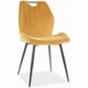 Stylowe Krzesło welurowe Arco Velvet żółte Signal do salonu i jadalni