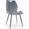 Stylowe Krzesło welurowe Arco Velvet szare Signal do salonu i jadalni
