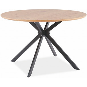 Aster 120 oak&black round industrial dining table Signal