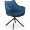 Azalia navy blue velvet swivel armrests chair Signal