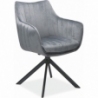 Azalia grey velvet swivel armrests chair Signal