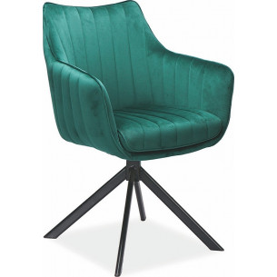 Azalia green velvet swivel armrests chair Signal