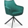 Stylowe Krzesło welurowe obrotowe Azalia Velvet zielone Signal do salonu i jadalni